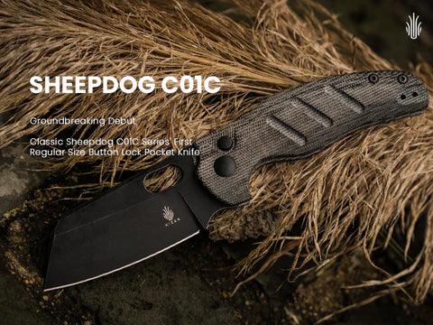 Kizer Sheepdog C01C Micarta Black Button Lock