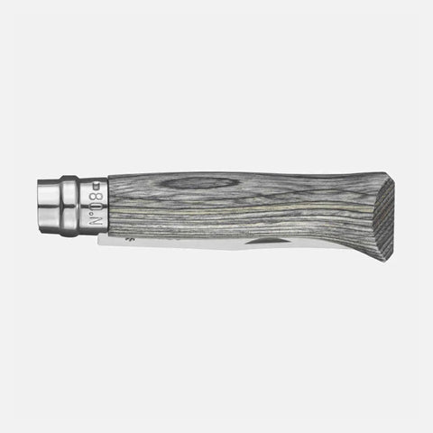Opinel N°08 Laminierte Birke Grau – Luxus-Taschenmesser mit einzigartigem Birkenholzgriff & Geschenkbox Opinel