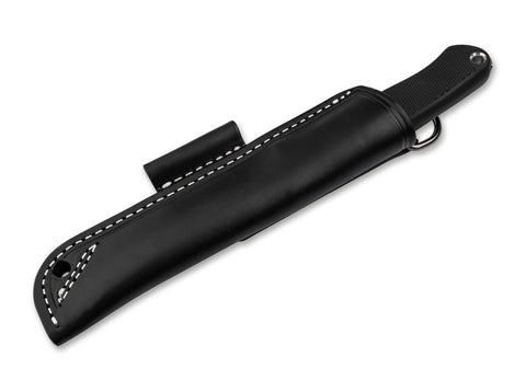 Böker Arbolito BK-1 – Bushcraft Messer N690 Stahl, TPE Griff, Lederscheide