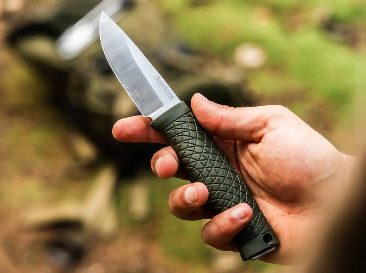 Böker Manufaktur Solingen Bronco Mini CPM-3V Green – Kompaktes Bushcraft-Messer mit Kydexscheide Böker Manufaktur Solingen