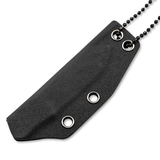 Böker Kydexscheide Slim für BFF Packlite – schwarze Kydex-Scheide mit Kugelkette