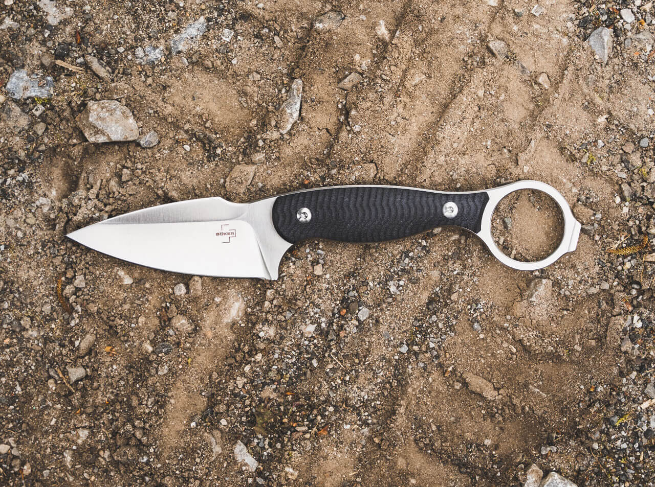 Böker Plus Accomplice D2 Feststehendes Messer EDC Neck Knife G10 Kydexscheide Böker Plus