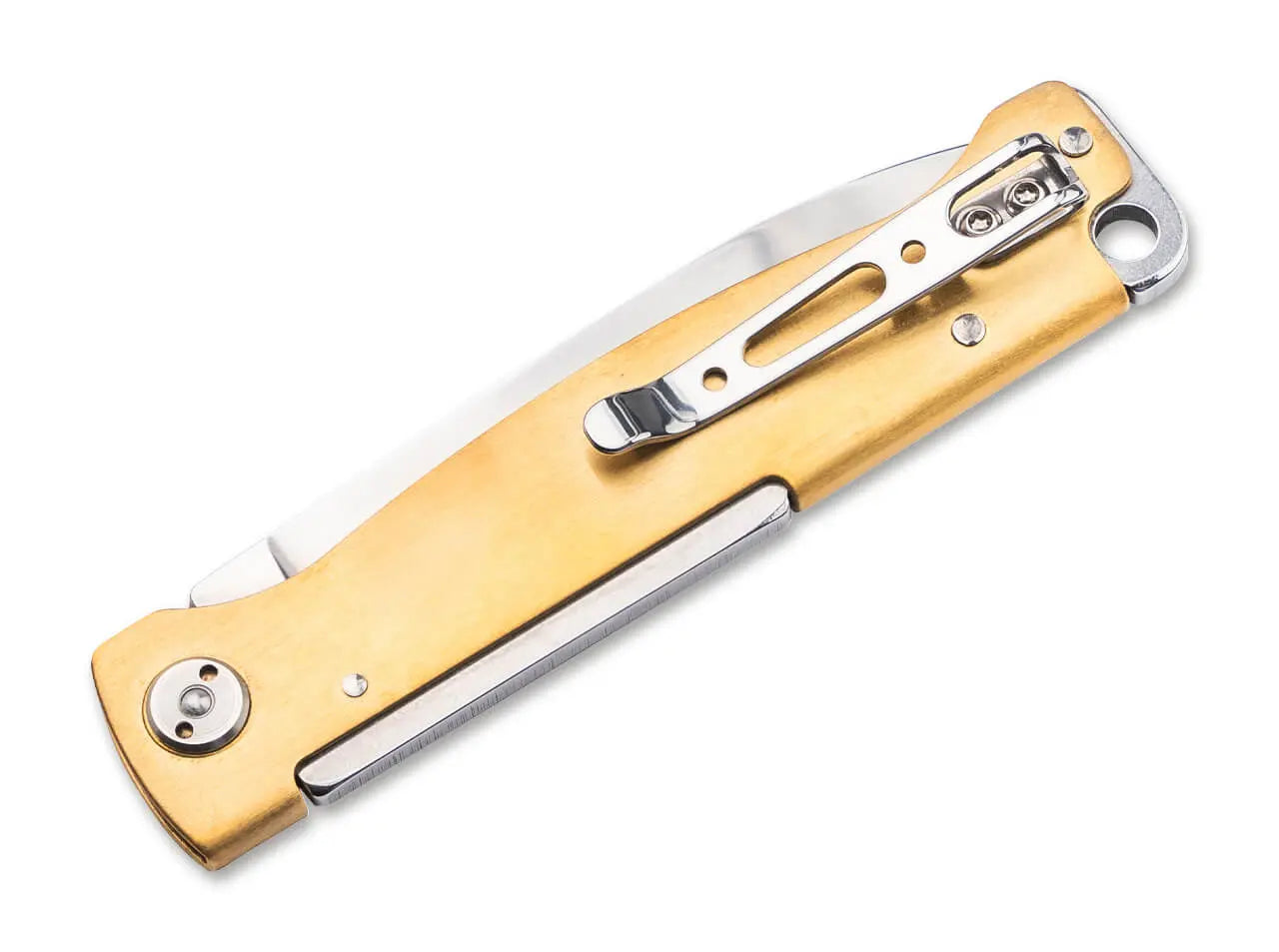 Böker Plus Atlas Brass Taschenmesser – Messinggriff, 12C27 Stahl, Slipjoint, Vintage Böker Plus