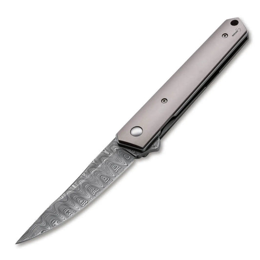 Böker Plus Kwaiken Flipper Damast – Titan-Taschenmesser von Lucas Burnley Böker Plus