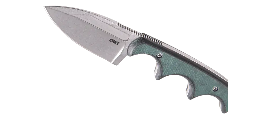 CRKT Minimalist Spear Point Neck Knife – Kompaktes feststehendes Messer mit 8Cr13MoV & Kunststoffgriff CRKT