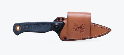 Benchmade 203-04 Dacian Stonewash – MagnaCut Fixed Blade mit Denim Micarta & Lederscheide Benchmade