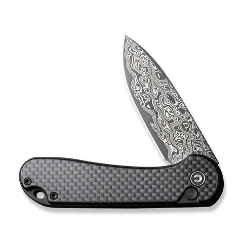 CIVIVI Button Lock Elementum II CF Damascus C18062PB-DS1