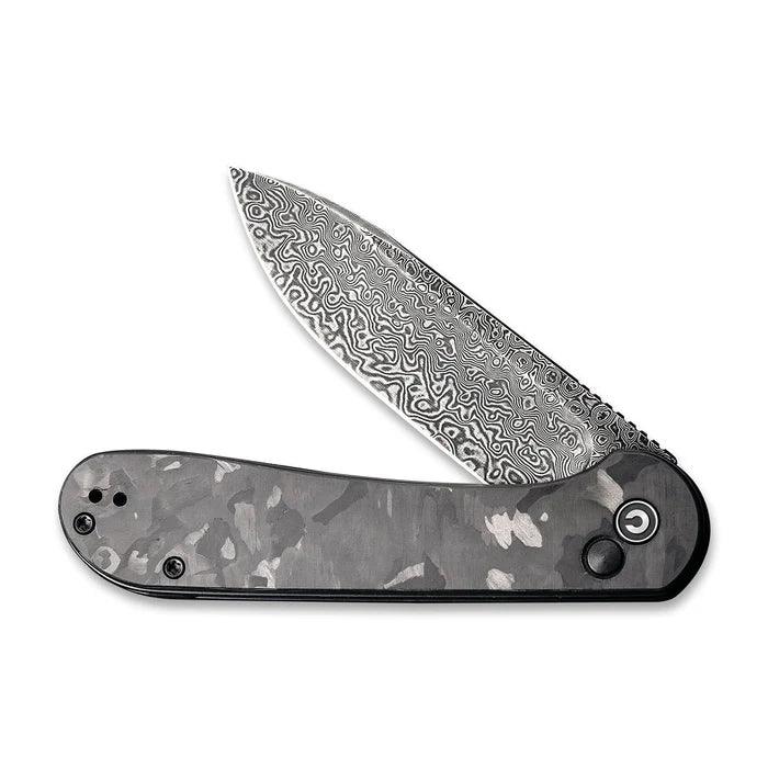 CIVIVI Button Lock Elementum Damascus CF C2103DS-3