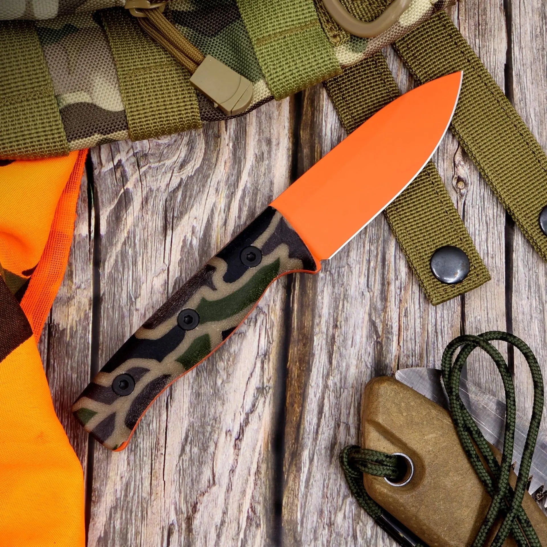 White River Ursus Cub MagnaCut Orange Duck Camo G-Carta Limited USA Messer White River Knife & Tool