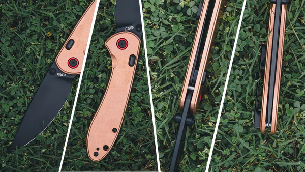 CJRB Feldspar Vintage Copper – Top-Liner-Lock EDC mit S90V Klinge & Kupferschalen