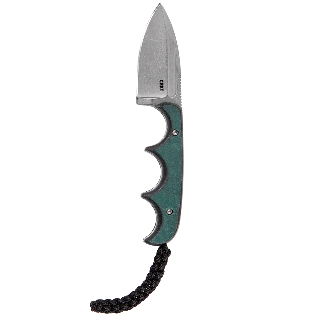 CRKT Minimalist Spear Point Neck Knife – Kompaktes feststehendes Messer mit 8Cr13MoV & Kunststoffgriff CRKT