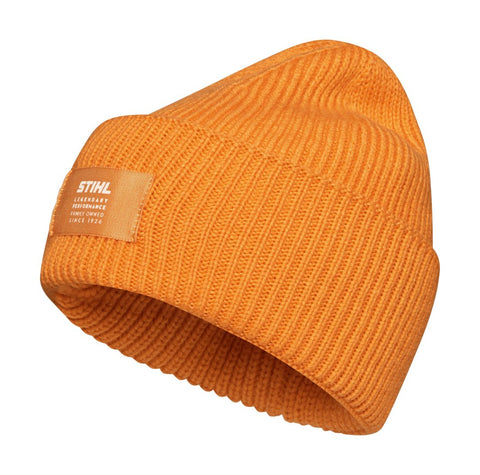STIHL Beanie Orange Oversized Mütze Strick Outdoor Style Unisex Wintermütze
