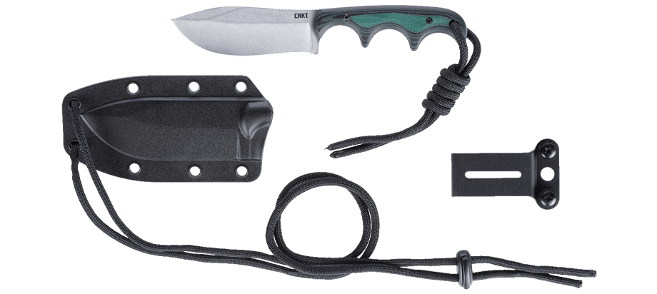 CRKT Minimalist® Nessmuk Micarta Green – Kompaktes Neck Knife für Outdoor & Jagd