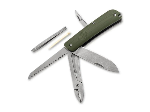 Naturensöhne MK II NXT Taschenmesser – Multifunktionales Slipjoint Outdoor & Bushcraft Messer mit 12C27 Stahl Böker Plus