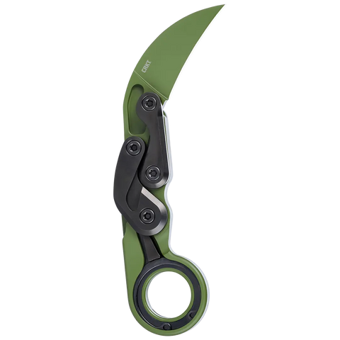 CRKT Provoke® 4040BG Karambit – D2 Stahl, Green Aluminum, Kinematic® CRKT