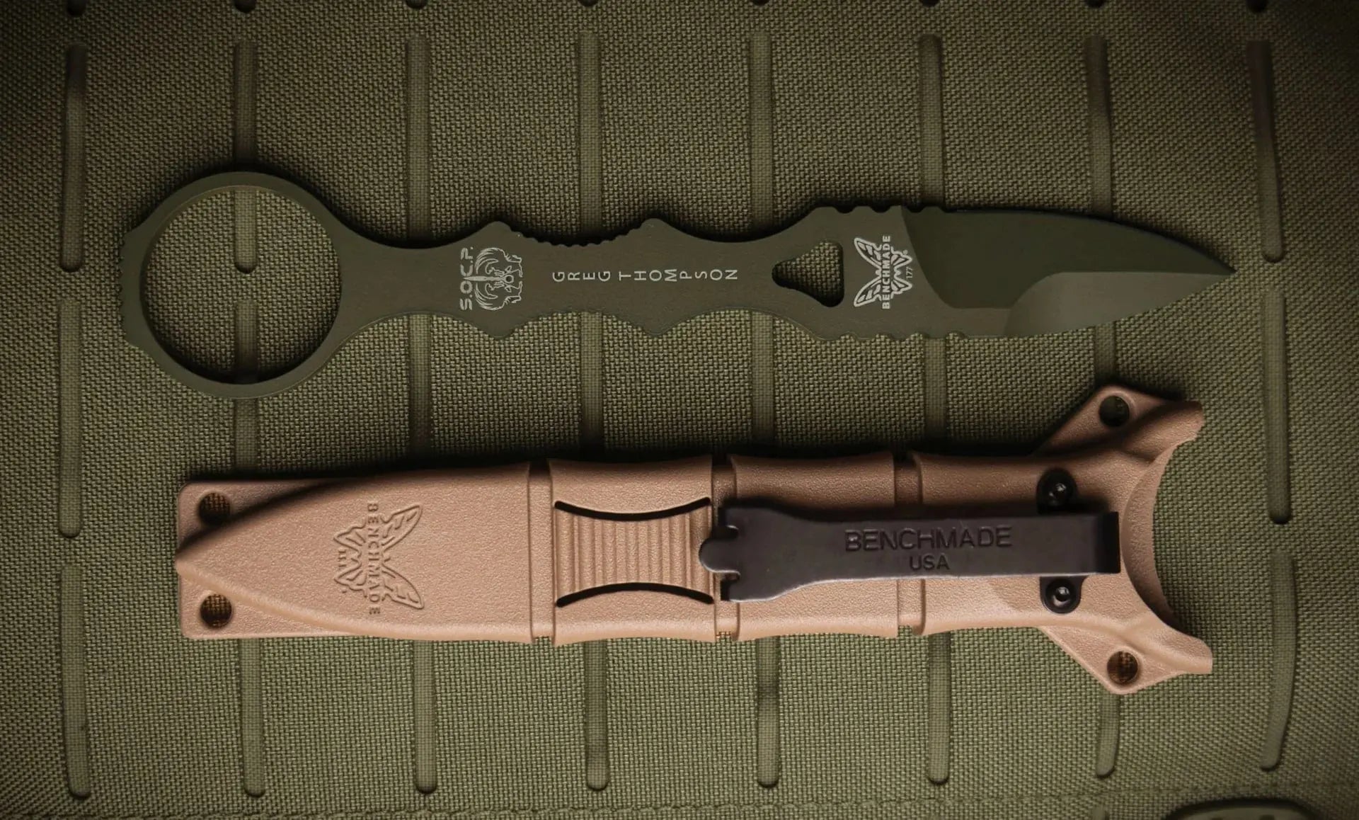 Benchmade 177GN Mini SOCP Dagger Olive Drab – 440C Dolch | Single Edge | Made USA Benchmade