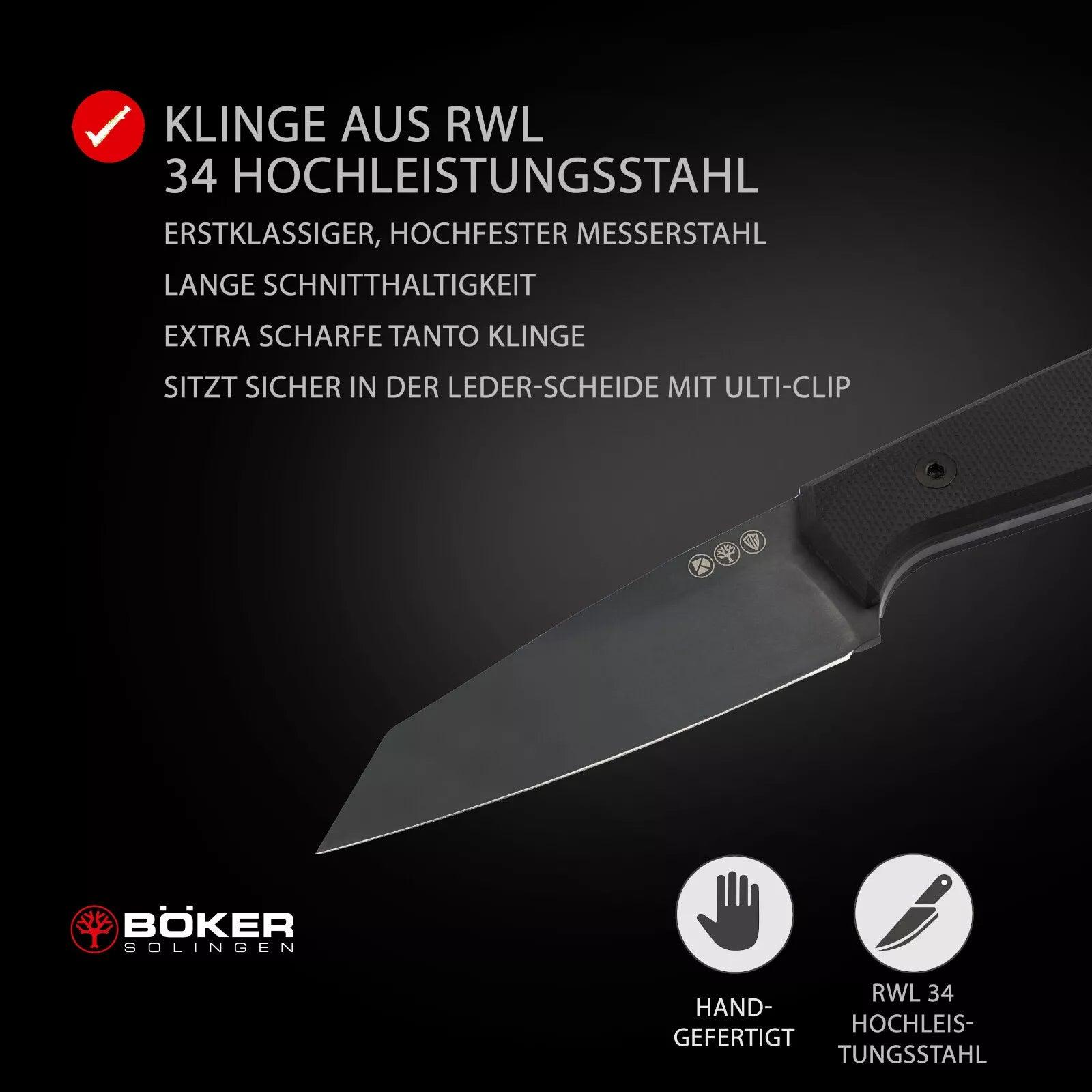 Böker Manufaktur Solingen Daily Knives AK1 Reverse Tanto Allblack