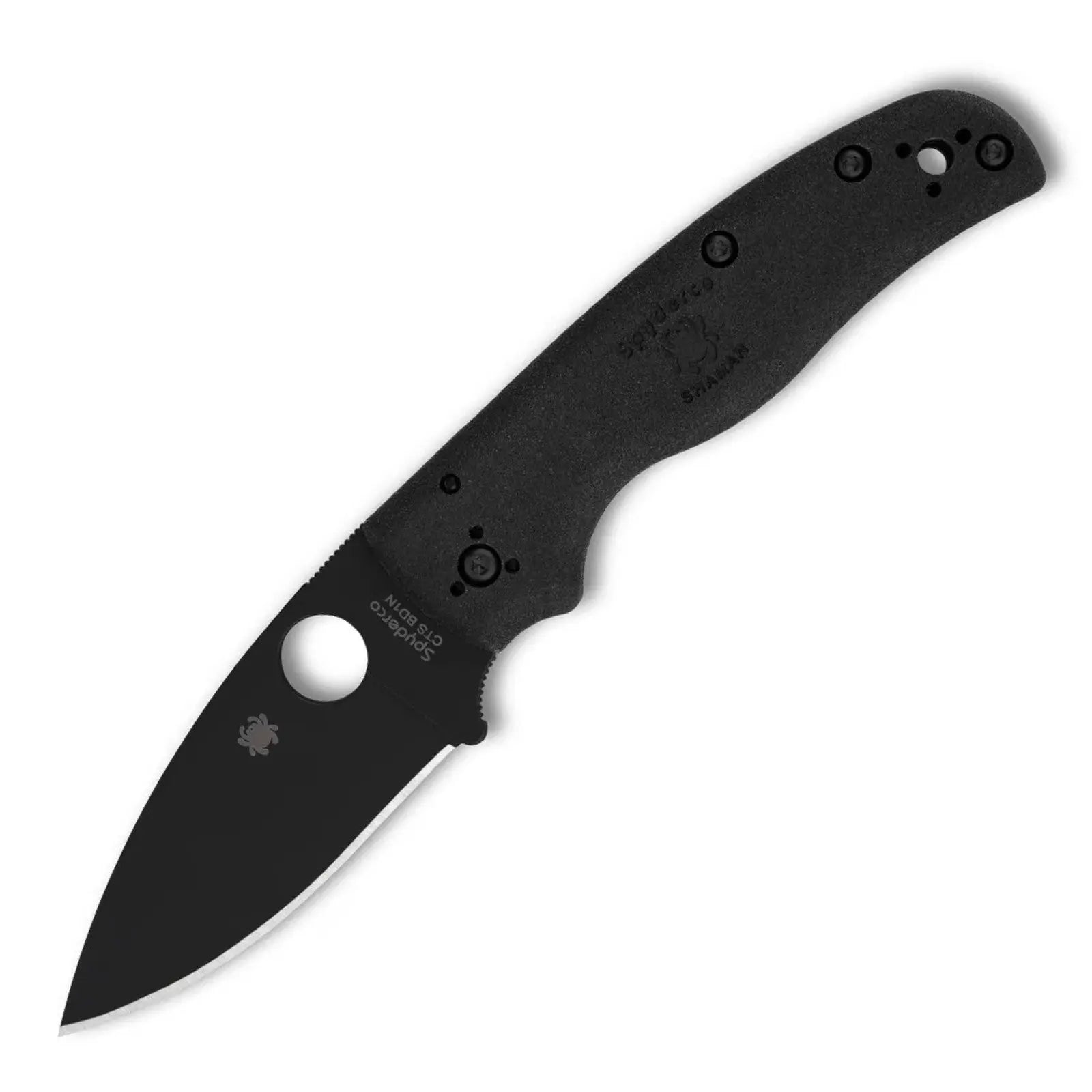 Spyderco Shaman Lightweight Black – CTS BD1N DLC mit Compression Lock Spyderco
