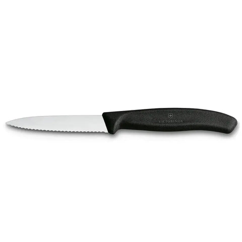 Victorinox Swiss Classic Gemüsemesser mittelspitz Wellenschliff 8 cm – Rostfrei, spülmaschinenfest, Made in Switzerland Victorinox