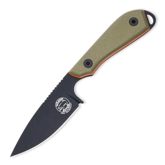 White River M1 Pro Green/Orange – Feststehendes EDC-Messer mit CPM MagnaCut, Made in USA White River Knife & Tool